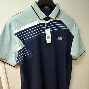 Hugo boss Dark Blue/Powder Blue With White Stripes And Logo - Size XL - NWT